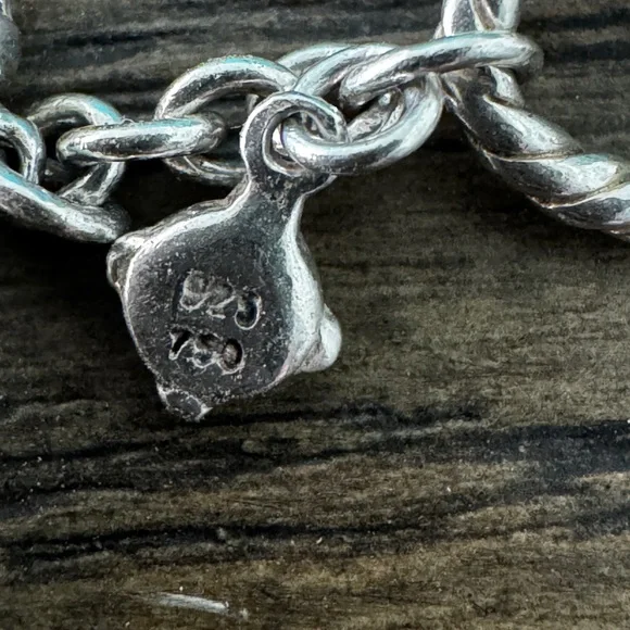 Authentic David Yurman .925 Sterling Silver 750 18K Gold Heart Toggle Bracelet - Picture 7 of 11